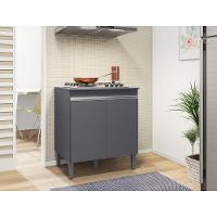 Balcão Gabinete Cooktop P/ Cozinha Andreia 4 Ou 5 Bocas Cor Cinza-escuro - 2