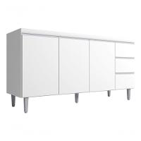Gabinete Balcão Andreia S/tampo 3 Gavetas 3 Portas 150cm Br Cor Branco - 1