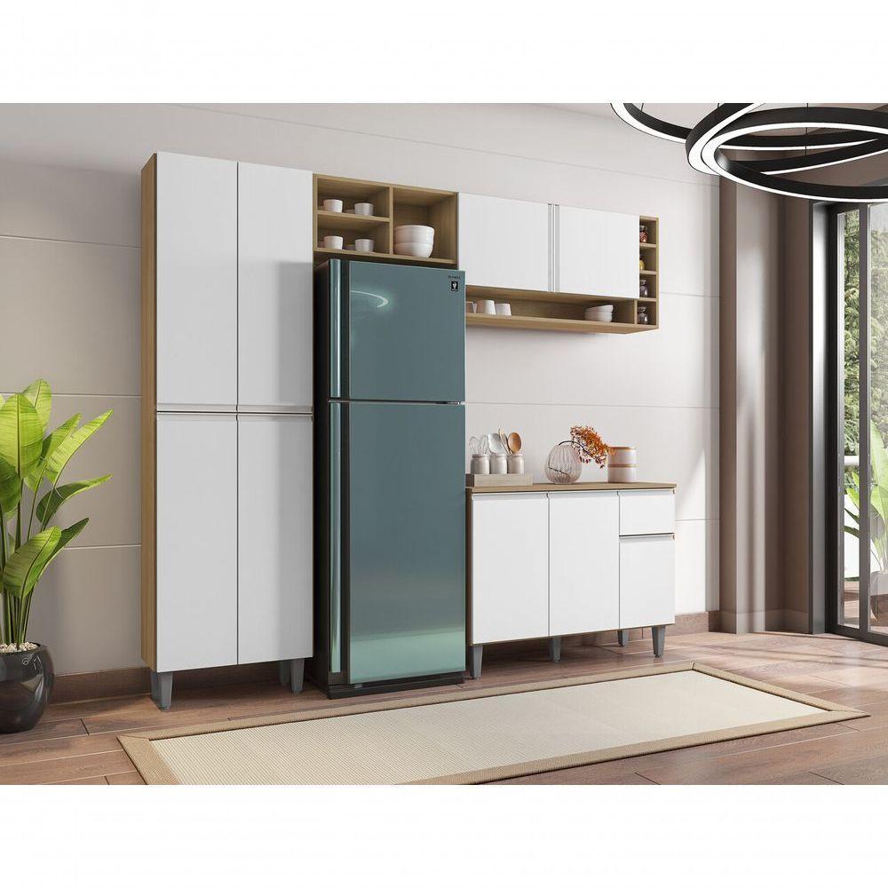 Cozinha Completa Modulada 230cm Com Balcão E Armário Aéreo Vanessa - Am/bc - Ajl Móveis - 2