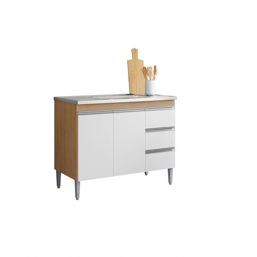 Balcão Andreia 100cm Sem Tampo - Am/bc - 1