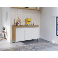 Armário Balcão Multiuso Manu 120cm 3 Portas S/tampo Am/bc - Ajl Móveis - 2