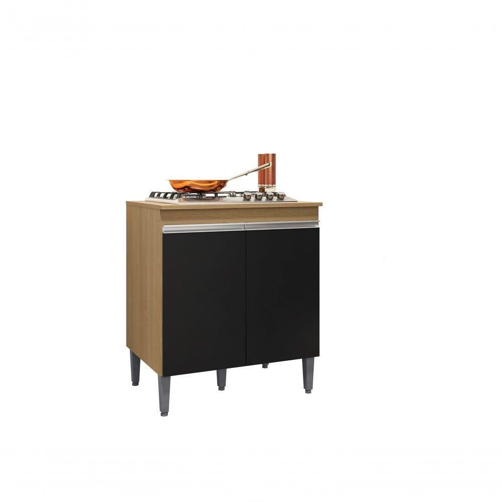 Balcão Cooktop Andreia Multiuso 4 Ou 5 Bocas - Am/ Pt - Ajl Móveis - 1