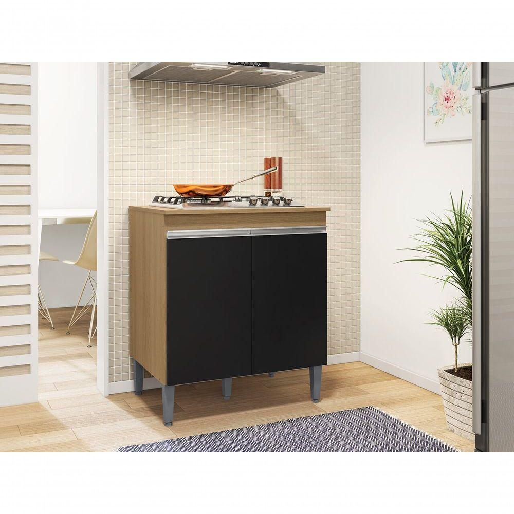 Balcão Cooktop Andreia Multiuso 4 Ou 5 Bocas - Am/ Pt - Ajl Móveis - 2