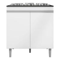 Balcão Gabinete Multiuso Cooktop Andreia 4 Ou 5 Bocas Cor Amêndoa/preto - 1