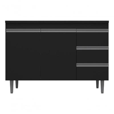 Multiuso Gabinete Balcão Andreia 100cm S/ Tampo Ajl. Cor Preto