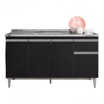 Balcão Multiuso P/coz. Tatiane S/tampo 150cm Ajl Cor Preto.