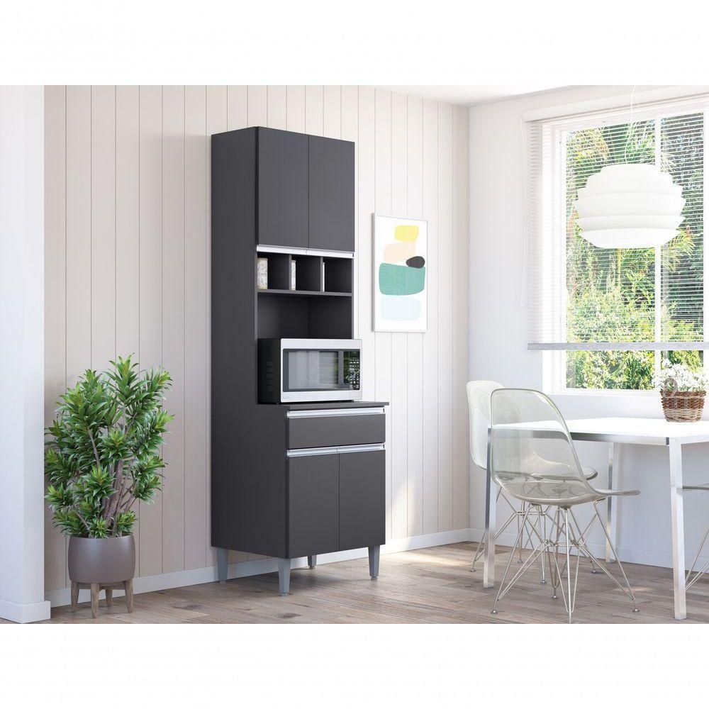 Paneleiro Duplo Balcão Compacto Andreia - Cinza - Ajl Móveis - 2