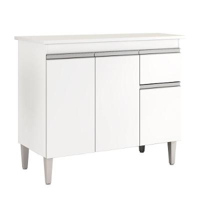 Balcão Gabinete Multiuso Tatiane Branco 100cm C/tampo