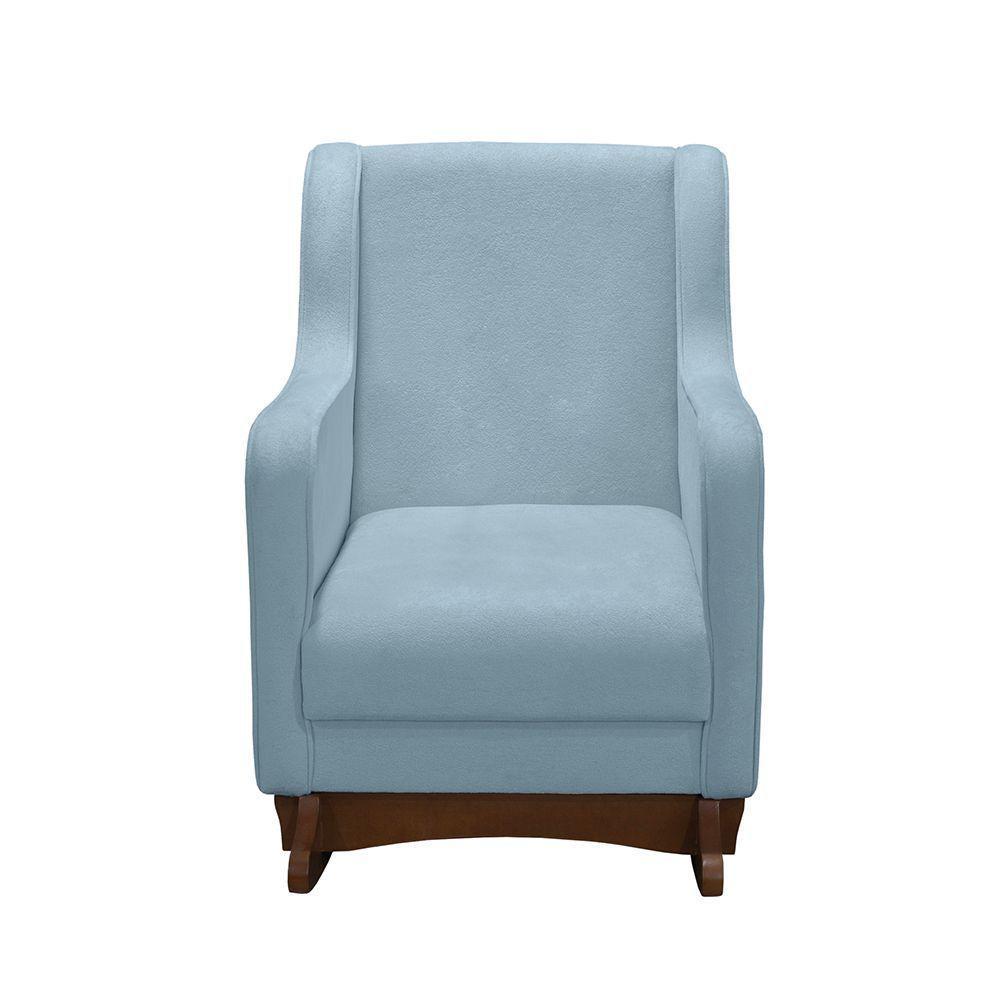 Cadeira Poltrona Amamentação E Balanço áquila Plus Boucle Azul Bebê C/ Puff - Anjo De Casa - 2