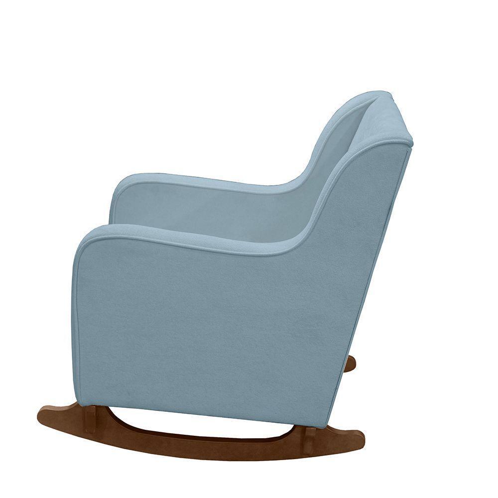 Cadeira Poltrona Amamentação E Balanço áquila Plus Boucle Azul Bebê C/ Puff - Anjo De Casa - 4