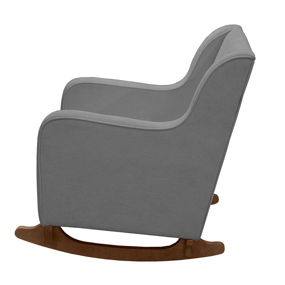 Poltrona Amamentação E Balanço áquila Plus - Boucle Cinza C/ Puff - Anjo De Casa - 3