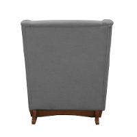 Poltrona Amamentação E Balanço áquila Plus - Boucle Cinza C/ Puff - Anjo De Casa