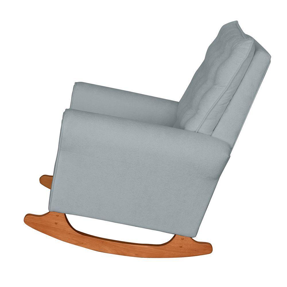 Poltrona Cadeira De Amamentação Balanço Páris C/ Puff Boucle Cinza - 3