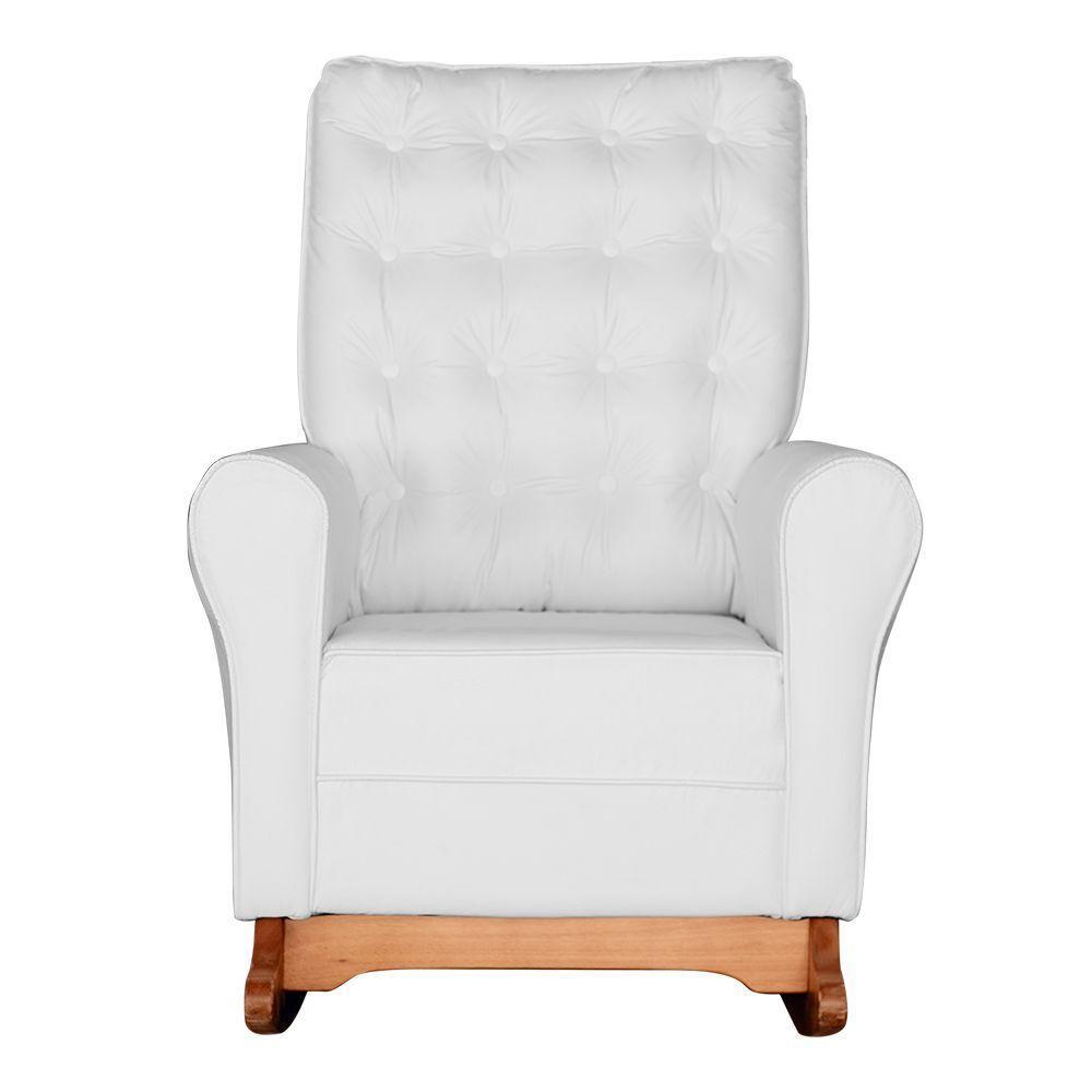 Poltrona De Amamentação E Balanço Páris C/ Puff Corino Branco - 5