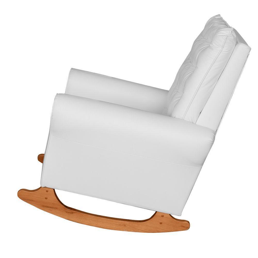 Poltrona De Amamentação E Balanço Páris C/ Puff Corino Branco - 6