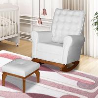 Poltrona De Amamentação E Balanço Páris C/ Puff Corino Branco - 1