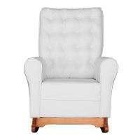 Poltrona De Amamentação E Balanço Páris C/ Puff Corino Branco - 5