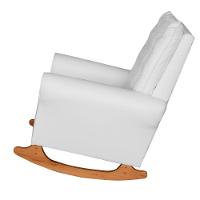 Poltrona De Amamentação E Balanço Páris C/ Puff Corino Branco - 6