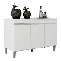 Balcão Gabinete Multiuso Manu 120cm 3 Portas S/tampo Anúncio Com Variação Cor Branco - 1