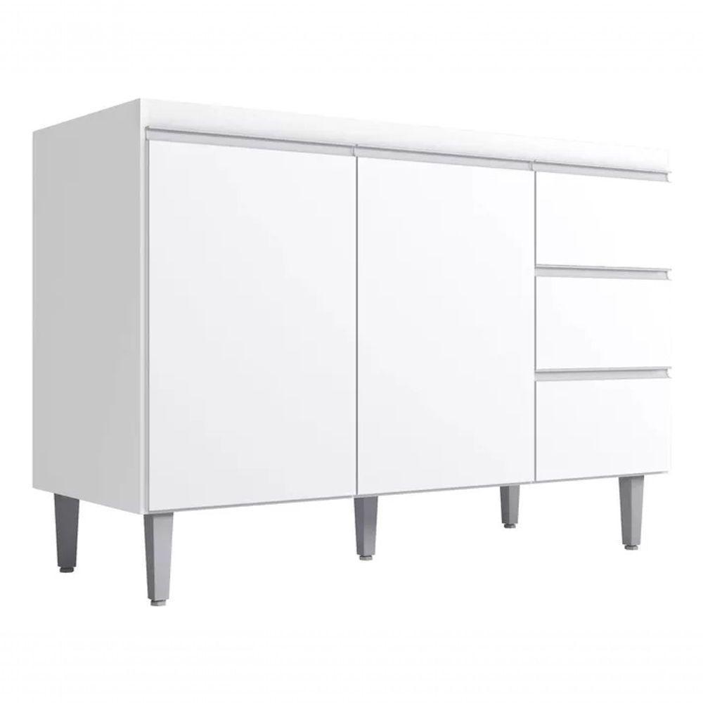 Balcão Gabinete Multiuso P/pia Andreia S/tampo 100cm Ajl Cor Branco - 1