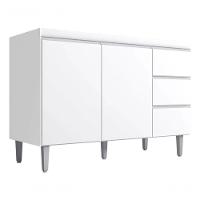 Balcão Gabinete Multiuso P/pia Andreia S/tampo 100cm Ajl Cor Branco - 1
