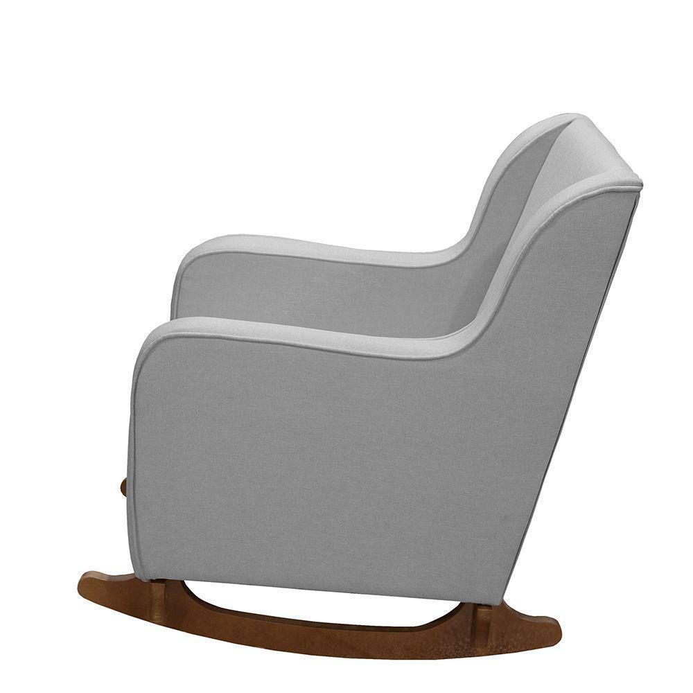 Cadeira Poltrona Amamentação E Balanço áquila Plus- Linho Cinza C/ Puff - 5