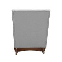 Cadeira Poltrona Amamentação E Balanço áquila Plus- Linho Cinza C/ Puff