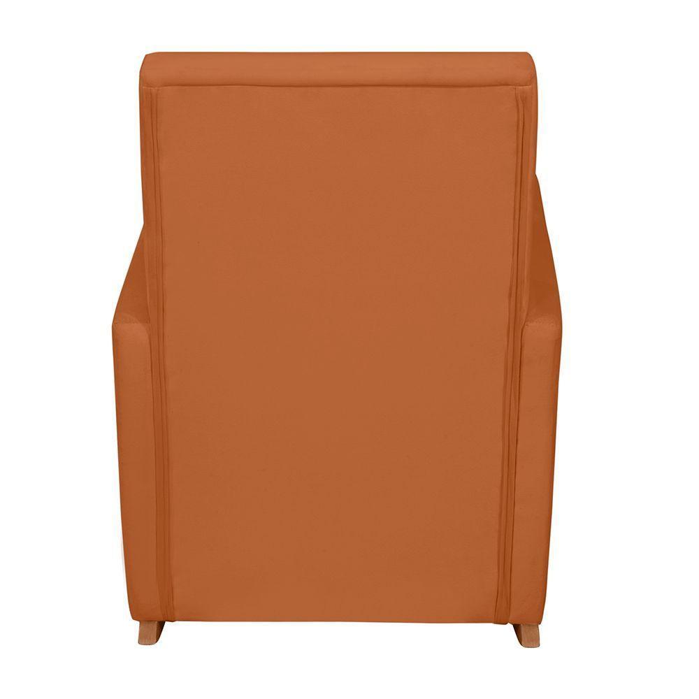 Cadeira Poltrona De Amamentação E Balanço Ana C/ Puff Veludo Terra Cota - 3