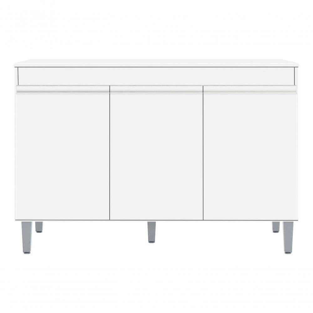 Balcão Gabinete Armário Multiuso P/cozinha Manu 120cm Ajl Cor Preto - 1