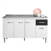 Balcão Gabinete P/pia Gabriela 150cm 4 Portas 1 Gaveta - Ajl Móveis Cor Branco - 1