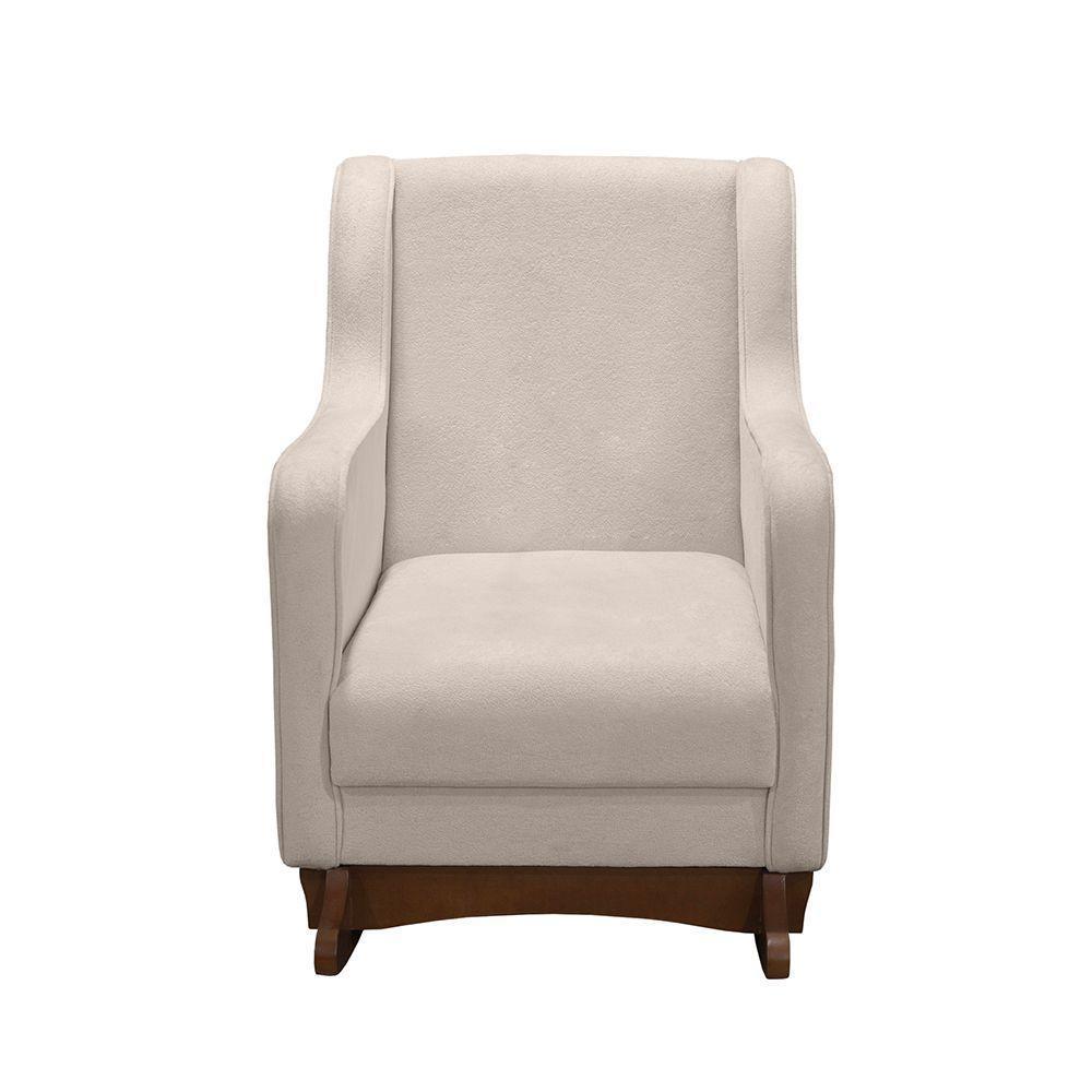 Cadeira Poltrona Amamentação E Balanço áquila Plus Linho Bege C/ Puff - 2