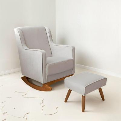 Cadeir Poltrona Amamentação Balanço áquila C/puff Off White Cor Off White Desenho Do Tecido Liso