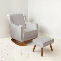 Cadeir Poltrona Amamentação Balanço áquila C/puff Off White Cor Off White Desenho Do Tecido Liso - 1