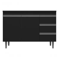 Multiuso Gabinete Balcão Andreia 100cm Sem Tampo Cor Preto - 1