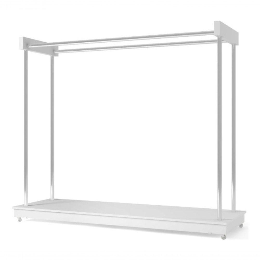 - Arara Expositor De Roupas Ajl Móveis Preto / Branco Cor Branco - 1