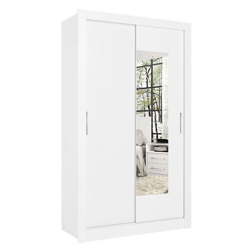Guarda Roupa Solteiro City Glass 2 Portas Branco Acetinado - Thb - 1