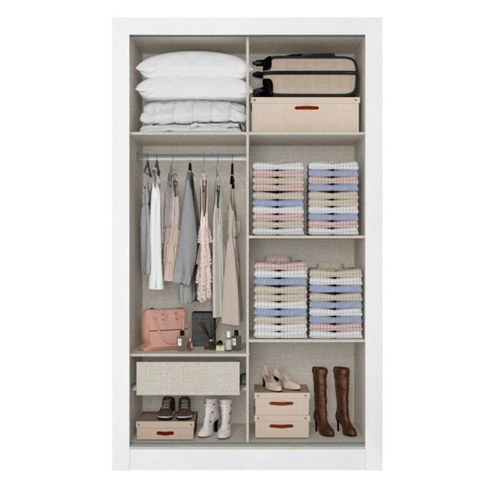 Guarda Roupa Solteiro City Glass 2 Portas Branco Acetinado - Thb - 2