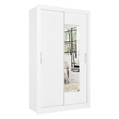Guarda Roupa Solteiro City Glass 2 Portas Branco Acetinado - Thb