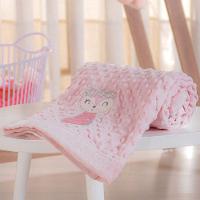 Manta Bebê Bene Casa Dots New 100x70cm Com Bordado Peach Raposinha - 2