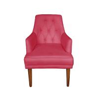 Kit 2 Cadeiras Poltronas Decorativa Paris Sala De Jantar Recepção Retro Com Braça Suede Rosa Pink Lar Móveis E Decoração - 3