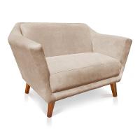 Namoradeira Lorena Suede Pés Castanho Bege