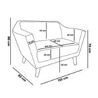 Namoradeira Lorena Suede Pés Castanho Bege - 5