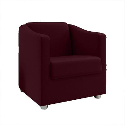 Poltrona Decorativa Tilla Suede Pés Cromado Marsala