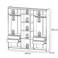 Guarda Roupa Casal Passisone Ultra Glass 6 Portas Capuccino Off White Acetinado - Thb - 3