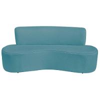 Sofá Curvo 3 Lugares Amsterdã 160cm Suede Cor Azul Turquesa