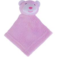 Naninha Para Meninas Coral Fleece 100% Poliéster 27x27cm Urso Rosa - 1
