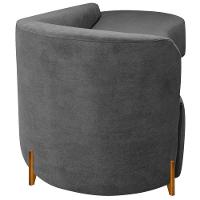 Divã Recamier Orgânico França 250cm Lado Dir Pés Madeira Bouclé Cinza - 5