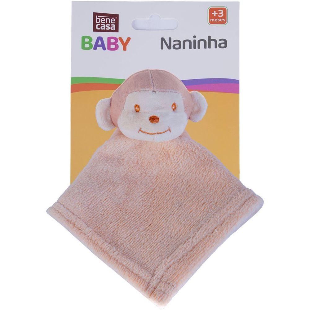 Naninha Para Meninos Coral Fleece 100% Poliéster 27x27cm Macaco Areia - 2