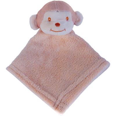 Naninha Para Meninos Coral Fleece 100% Poliéster 27x27cm Macaco Areia
