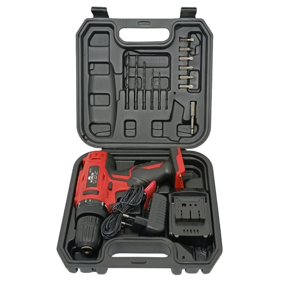 Parafusadeira Furadeira à Bateria Worker 12v 1,3mah Pfw 012 Com Maleta E 13 Peças - 2